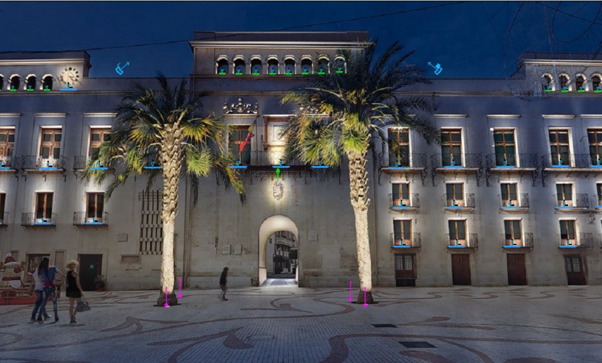 El Ayuntamiento de Elche renueva la iluminación de la Plaza de Baix con un diseño único